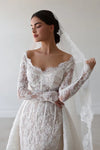 #DZ9366 Elegant Mermaid Wedding Dresses Off The Shoulder Long Sleeve