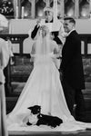#DZ9352 Simple Satin Off The Shoulder Wedding Dress