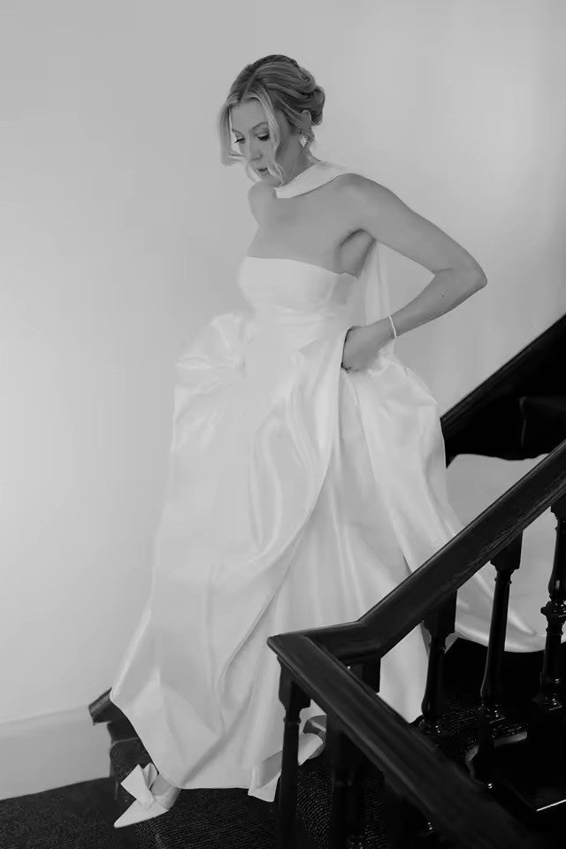 DZ9335 Drop Waist Wedding Gowns Ivory With Scarf TANYA BRIDAL DZ9335 Drop Waist Wedding Gowns Ivory With Scarf TANYA BRIDAL