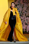 Taffeta Long Wedding Cape Full Puffy Sleeves Bridal Jacket With Train