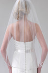 Single Layer Bride Beaded Headdress Long Veil V155