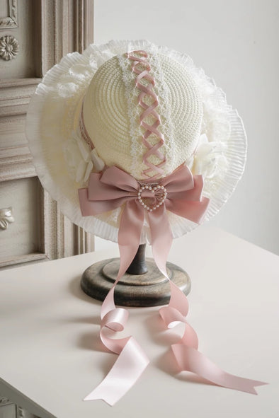 Lolita Wedding Hats With Bow Sashes