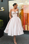 A Line Pearl Pink Homecoming Party Gowns With Pockets 24372029