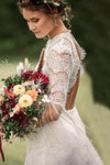 #DZ9330 Boho Tassels Round Neck Maxi Wedding Dress