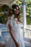#DZ9349  Romantic Taffeta Square Neck Ankle Length Wedding Dress