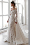 #DZ9366 Elegant Mermaid Wedding Dresses Off The Shoulder Long Sleeve