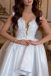 #DZ9361 High-Low Princess Wedding Dress Off the Shoulder