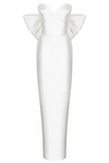 Simple Sheath Satin Wedding Dress With Big Bow Back