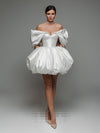 Simple Satin White Homecoming Dress Ball Gown