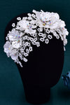 HP675  Bride Luxury Accessories White Resin Leaves Colorful Rhinestone Hair Hoop