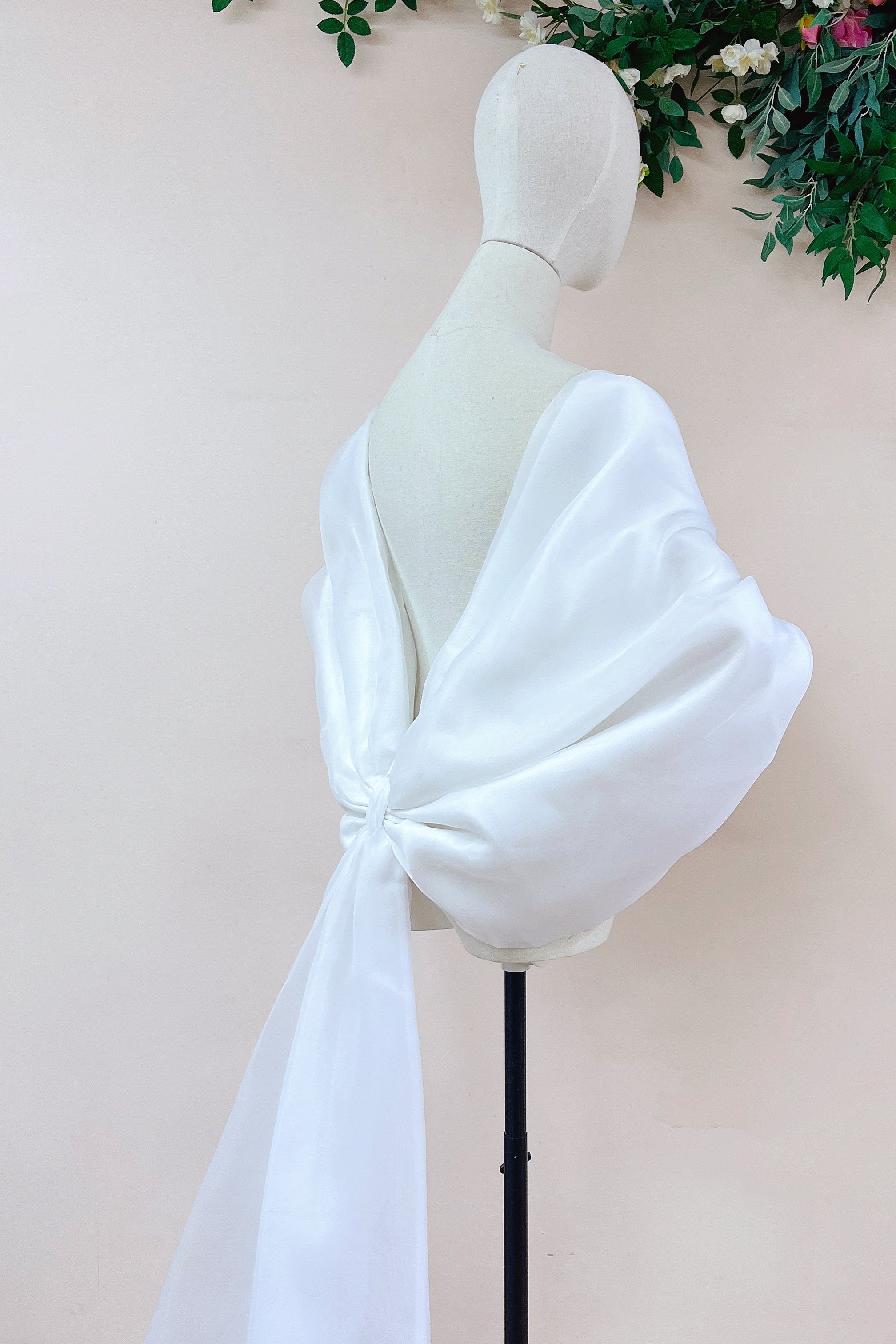 Thick Organza Elegant Bow Ribbon Cape Wedding Accessories – TANYA BRIDAL