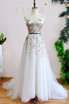 Bohemian Floral Lace Tulle Wedding Bridal Gown ZW182