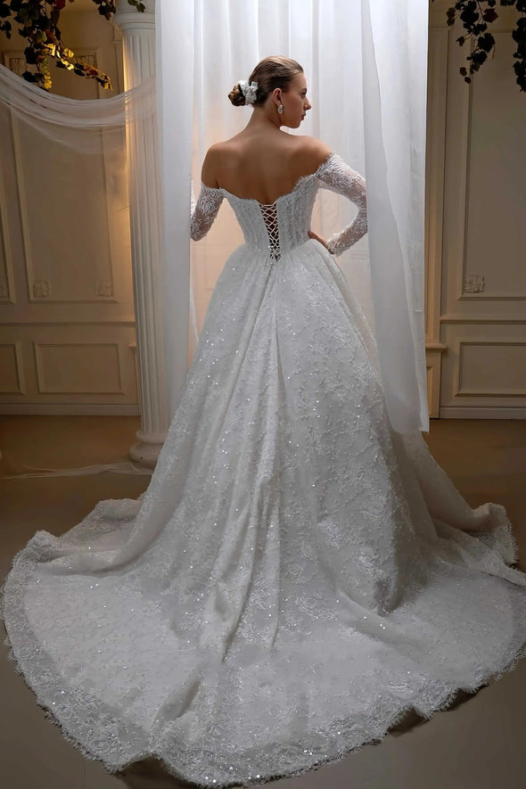 DZ9488 Luxury Lace Wedding Dress Sweetheart Beads Lace Applique TANYA BRIDAL DZ9488 Luxury Lace Wedding Dress Sweetheart Beads Lace Applique TANYA BRIDAL