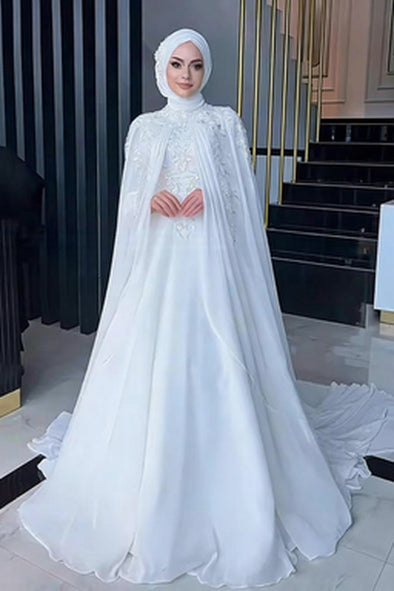 open lace back dress African Chiffon Maxi Dress|Muslim Wedding Party Outfit|Top Super Deals main image 0