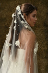 V52 Dreamy Bride Flower Headveil with Haircomb