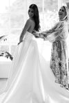 #DZ9333 Wedding Dress Modern Side Split Gathering Skirt