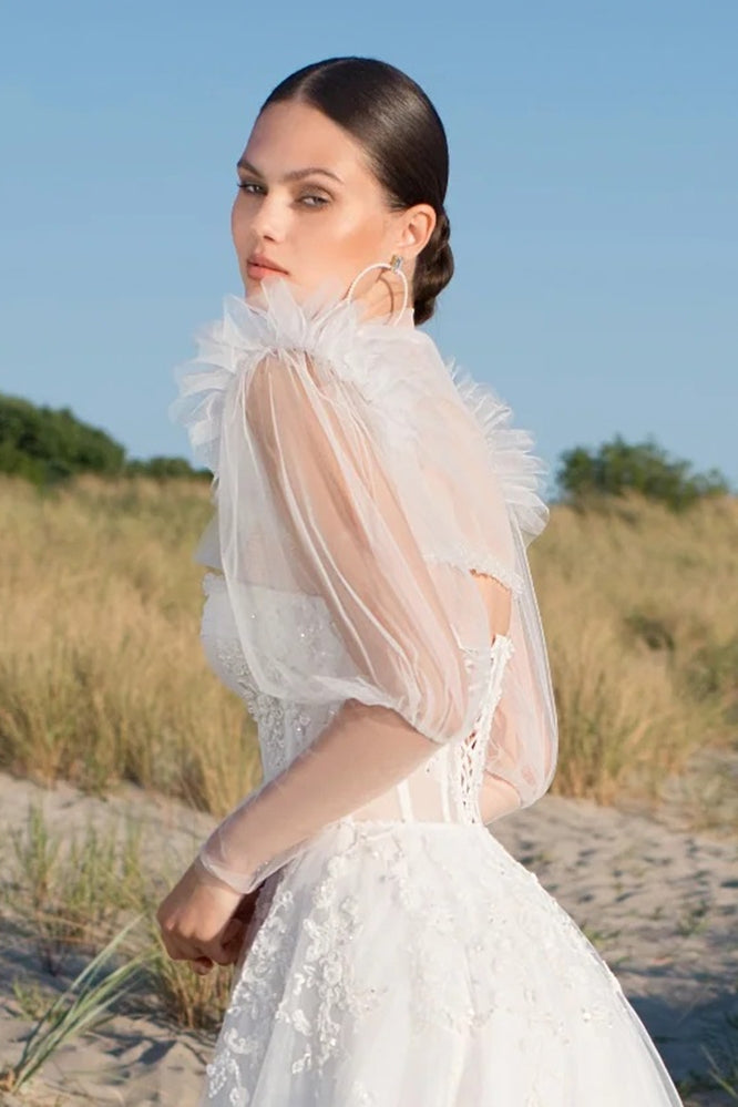 Wedding Turtle Neck Coat Faux Fur Coat For Bride Wedding Dress