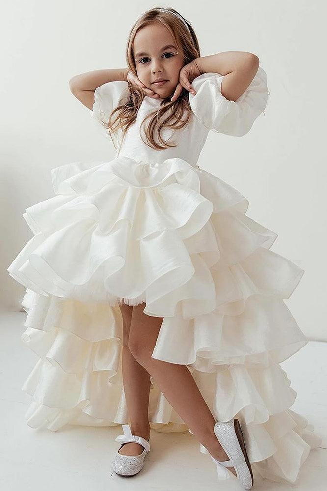 Short Front Long Back Sweety Flower Girl Dress TANYA BRIDAL Short Front Long Back Sweety Flower Girl Dress TANYA BRIDAL