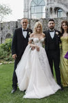 #DZ9328 Off Shoulder Shimmer Tulle Wedding Dress