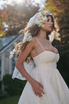 #DZ9356 Vintage Taffeta A Line Long Ruffles Wedding Dress