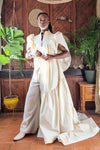 #DZ9355 A-Line Ivory Taffeta Wedding Cape