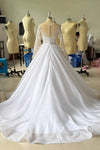 #LY9204 Long Sleeves A Line Organza Simple Wedding Gown