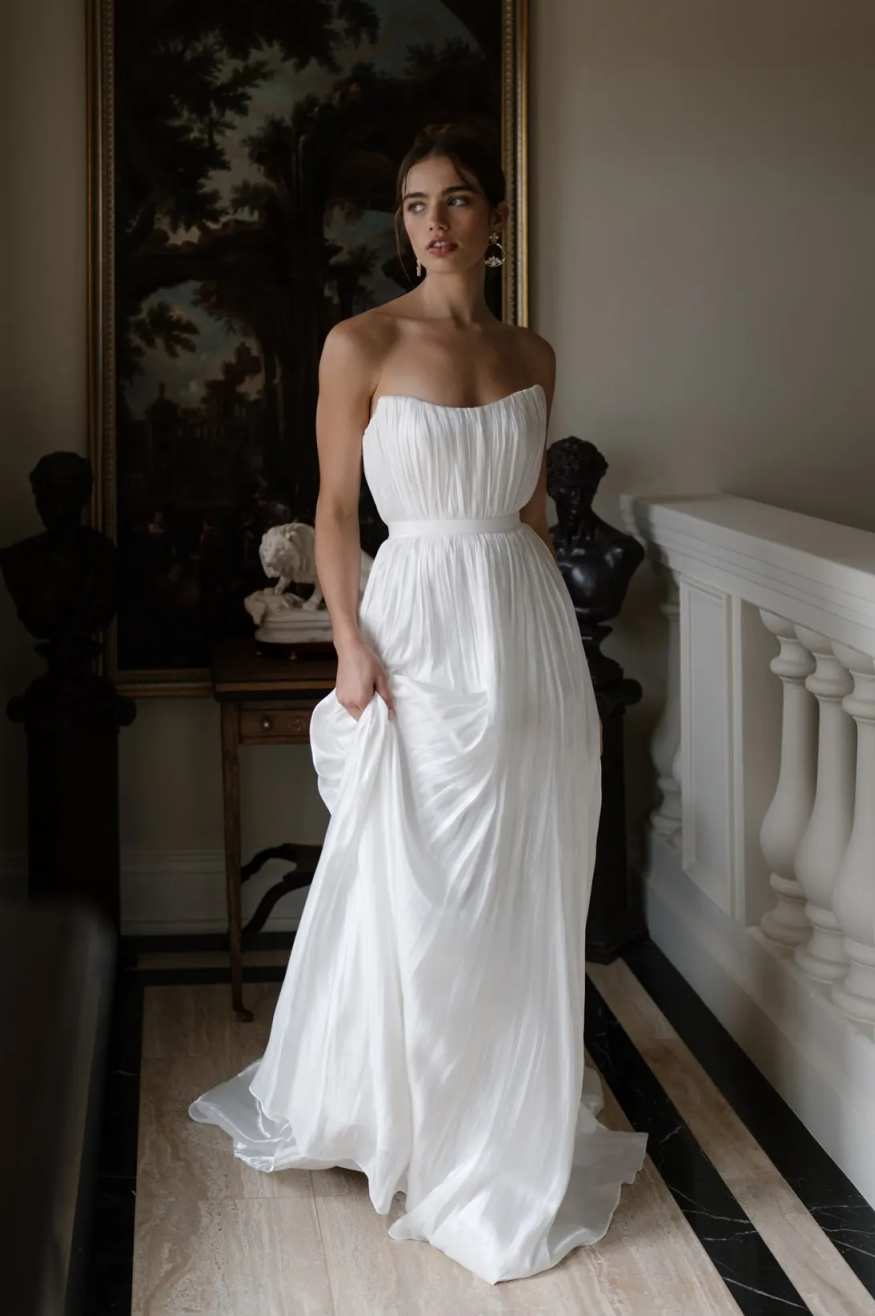 Bohemian Spring Summer Long Chiffon Wedding Gown TANYA BRIDAL Bohemian Spring Summer Long Chiffon Wedding Gown TANYA BRIDAL