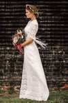 #DZ9330 Boho Tassels Round Neck Maxi Wedding Dress