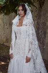 Elegant Lace Wedding Cape With Hood ZJ085