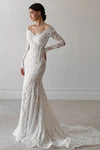 #DZ9366 Elegant Mermaid Wedding Dresses Off The Shoulder Long Sleeve