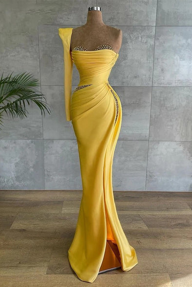 Arabic Mermaid Sexy Formal Dress One Shoulder