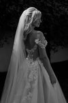 #DZ9328 Off Shoulder Shimmer Tulle Wedding Dress