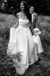 #DZ9333 Wedding Dress Modern Side Split Gathering Skirt
