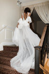 Soft Layers Of Tulle Join With Pleated Ruffles Cape ZJ070