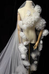 Romantic 3D Flowers Wedding Long Veils Without Comb  ZV075