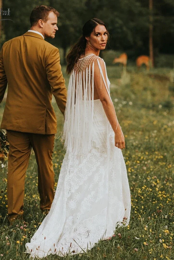 Ethereal Tassel Fringe Wedding Dresses Bohemian DW451