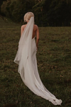 V Neck Long Simple Bohemian Wedding Dress TB1419