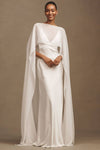 #DZ9376 Long Wedding Dress Backless With Cape Sleeves