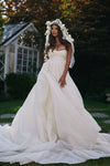 #DZ9356 Vintage Taffeta A Line Long Ruffles Wedding Dress