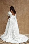 Voluminous Sleeves Delicately 3D flower Appliqué Bridal Gowns DW777