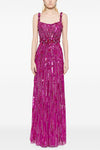 #DZ9392 Fuchsia And Mint Green Long Luxury Women Evening Gown