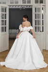 #DZ9346 Off The Shoulder Long A Line Satin Wedding Dress