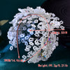 HP675  Bride Luxury Accessories White Resin Leaves Colorful Rhinestone Hair Hoop