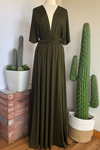 Olive Green Bridesmaid Dress Convertible Gown