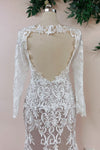 Backless Lace Long Sleeve Mermaid Wedding Dress TBW65