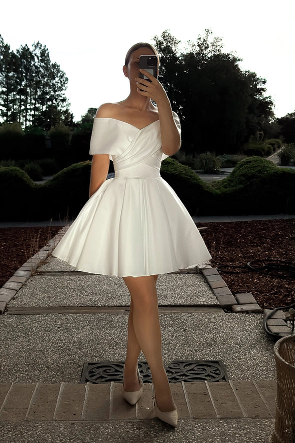 #DZ9405 Satin Wedding Dress With Overskirt