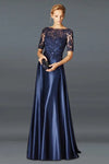 Navy Blue Mother Of The Bride Dress A-line Half Sleeves 242231326