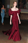 Burgundy Mermaid Long Women Prom Gown