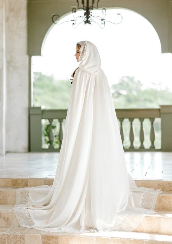 BRIDAL CAPE with hood off white cape for boudoir photo shoot TANYA BRIDAL BRIDAL CAPE with hood off white cape for boudoir photo shoot TANYA BRIDAL
