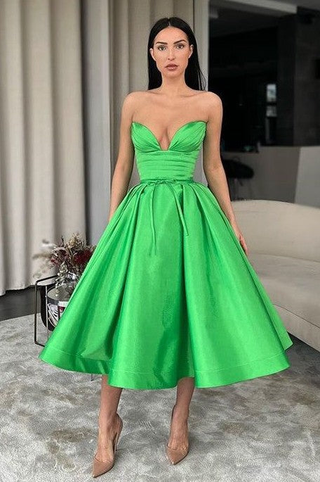 Green Homecoming Dress Sweetheart Mid Length 24272005 TANYA BRIDAL Green Homecoming Dress Sweetheart Mid Length 24272005 TANYA BRIDAL